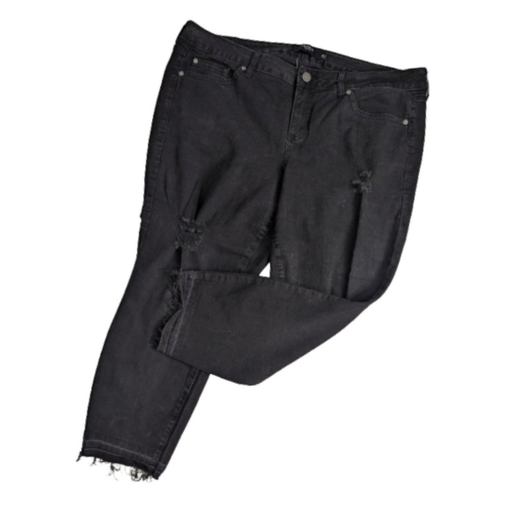 Torrid Black Distressed Raw Hem Jeans 20